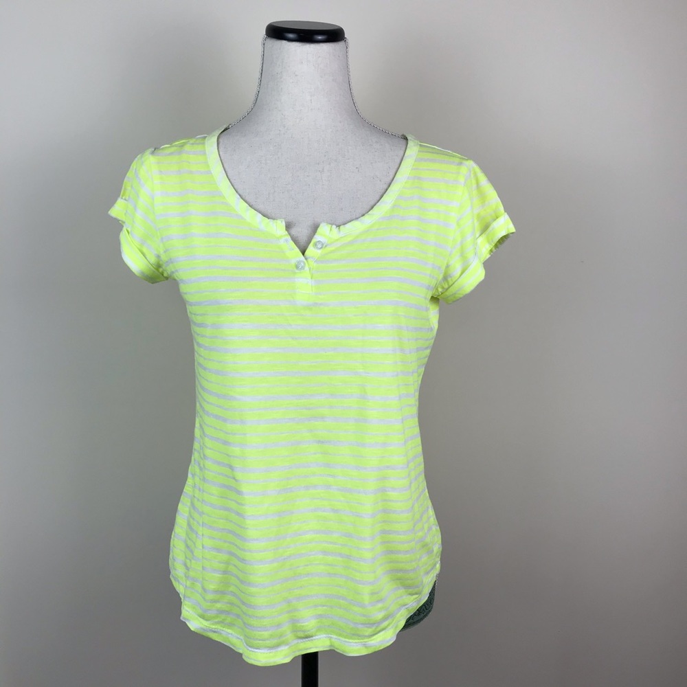 GAP Striped neon yellow shirt